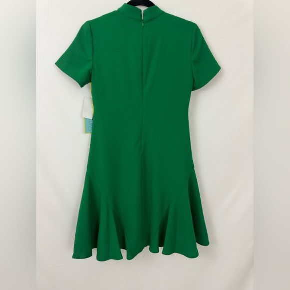 CeCe Sportswear Women's Short Sleeve A-LINE Dress with Neck Bow, Lush Gr… - Picture 4 of 9